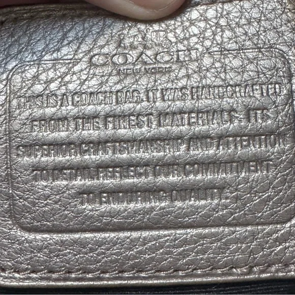 Coach Large Edie Shoulder Bag Pebble Leather Metallic Pewter Hobo Tote